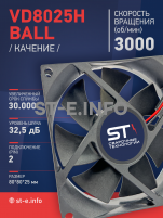 Вентилятор  VD8025H Ball (качения) 12V - st-e.info - Мичуринск