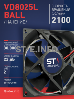 Вентилятор  VD8025L Ball (качения) 12V - st-e.info - Мичуринск