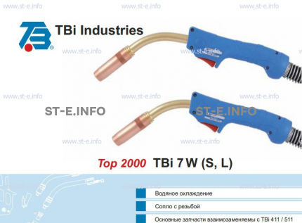 Горелка для полуавтоматической сварки TBi 7W -blue-ESW short, длина 3 метра - st-e.info - Мичуринск