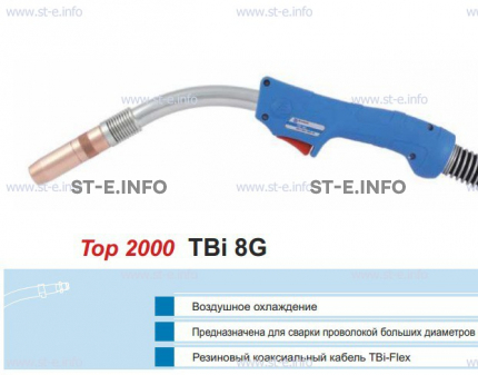 Горелка для полуавтоматической сварки TBI 8G-blue-RGZ, длина 3 метра - st-e.info - Мичуринск